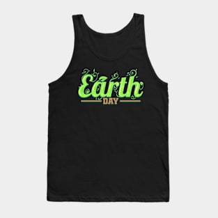 Floral Logo With Growing Plants For Earth Day Tank Top